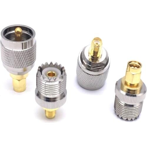 4 PCS/SET UHF SL16 PL259 SO239 to SMA male Plug female Jack RF connector Test converter