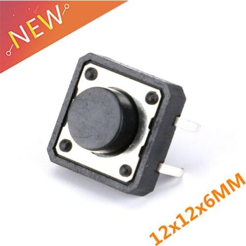 40Pcs/Lot 12x12x6MM Touch Button Micro Switch Direct Plug-in Self-reset 12*12*6mm keys button DIP 4PIN