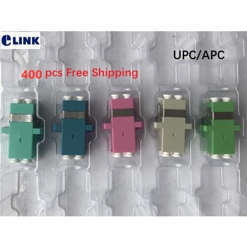 400pcs LC duplex fiber adapter SC footprint UPC APC fiber coupler DX connector SM MM APC OM3 OM4 OM5 free shiping IL
