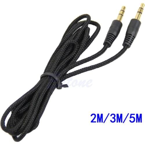 2/3/5m Nylon Braid Jack 3.5mm Audio Cable Male Stereo 3.5 mm Jack Speaker Cable for Headphones Car Cable