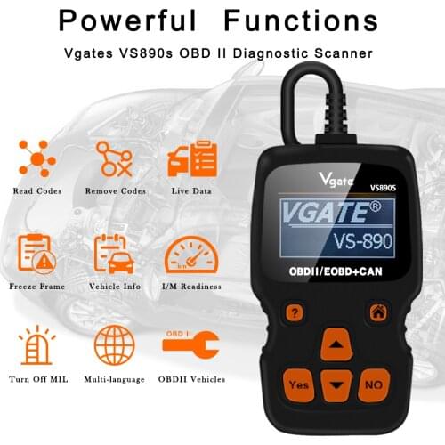 Vgate VS890S Car Code Reader Car Diagnostics Tool OBD 2 Auto Scan Tools OBD2 Read/Clear DTC OBD II Scanner PK ELM327 Car Tools