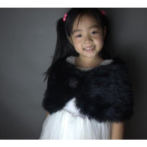 White ,ivory, black,Faux Fur Flower girl shawl Wedding Wrap Stole Shrug shawls Cape formal chidren bolero jacket