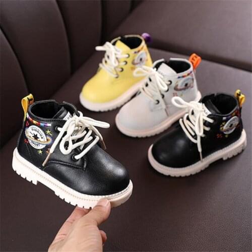 Disney girl boots 2021 new boy Martin boots, childrens British wind embroidery short boots autumn/winter boots