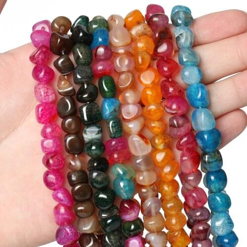 Natural Stone irregular Shape Muticolor Agates Loose Beads For Jewelry Making DIY Bracelet Necklace Charm Accessories 10mm 15