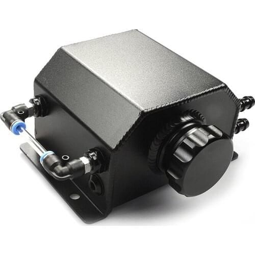 1L Black Aluminum Alloy Radiator Coolant Overflow Expansion Tank Recovery Water Tank Reservoir Universal