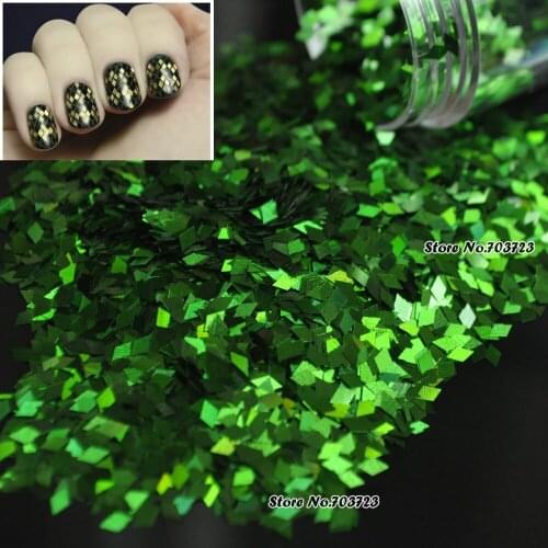 Nail Art Decoration Rhombus Paillette Glitter 3D Leiguang Slice Spangles Nail Tools Dark green LB600