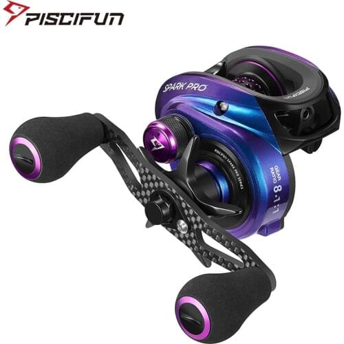 Piscifun Spark Pro Baitcasting Reel 11+1 Shielded Ball Bearings 7.5KG Carbon Fiber Drag Low Profile Fishing Reel