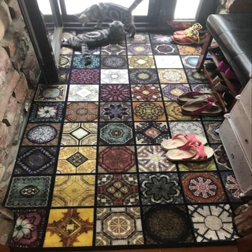 Retro Moroccan Fenghua brick carpet vestibule antiskid mat bedroom living room carpet corridor porch carpet can be customized