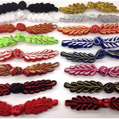 Chinese Frog Buttons Closure Knot Button Handmade Leaf Cheongsam Buttons Sewing DIY Crafts About 10cm long 1 Pair