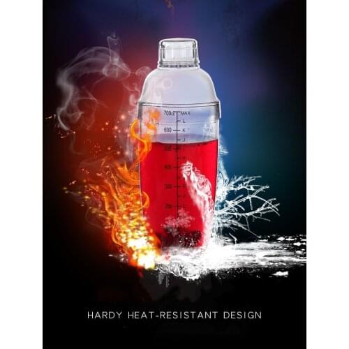 Classic Premium Quality Plastic Cocktail Shaker Cup For Party Drink Mixer