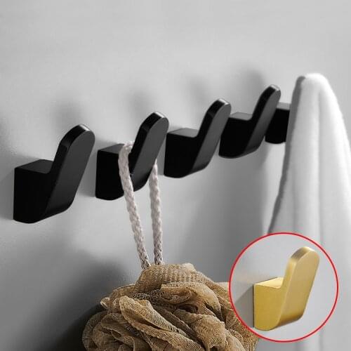 Robe Hook Black Bathroom Hooks for Towels Key Bag Hat Rack Decorative Coat Hooks Wall Mounted Clothes Hanger Bathroom Hardware