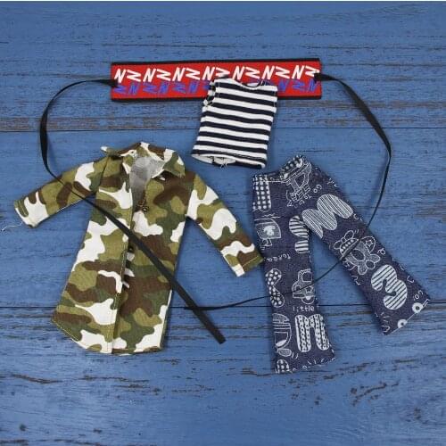 ICY DBS Blyth doll joint body Camouflage Jacket with vest and pants suit toy
