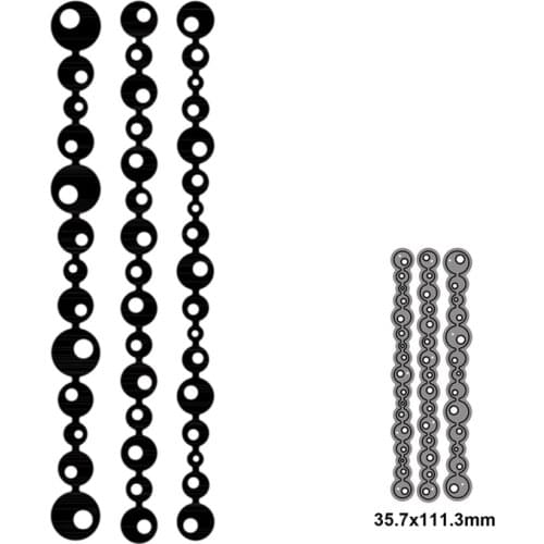 3pcs Metal cutting die cut mold round chain decoration for card making scrapbooking paper photo album craft template mold 2021