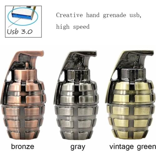 Mini metal retro hand grenade USB Flash drive 64g usb 3.0 pen drive16G flash memory stick u Disk pen drive 32g pendriver