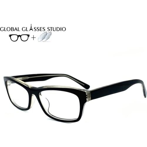 Men Women Acetate Glasses Frame Eyewear Eyeglasses Reading Myopia Prescription Lens 1.56 Index 19532