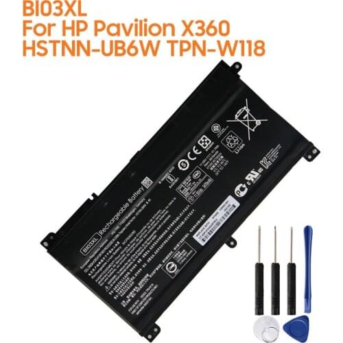 Original Replacement Battery BI03XL For HP Pavilion X360 HSTNN-UB6W TPN-W118 13-U142TU Authentic Tablet Battery 3470mAh