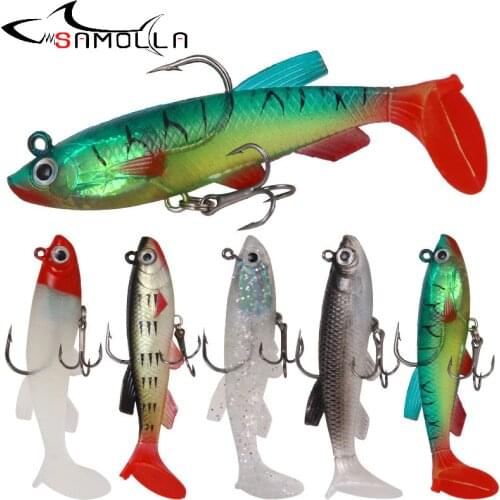 Fishing Lure Soft Plastic Lures Bass Swimbait Soft Lure Weights 8.5cm 13g T Grub Type Saltwater Lures Ice Pesca Isca Artificial