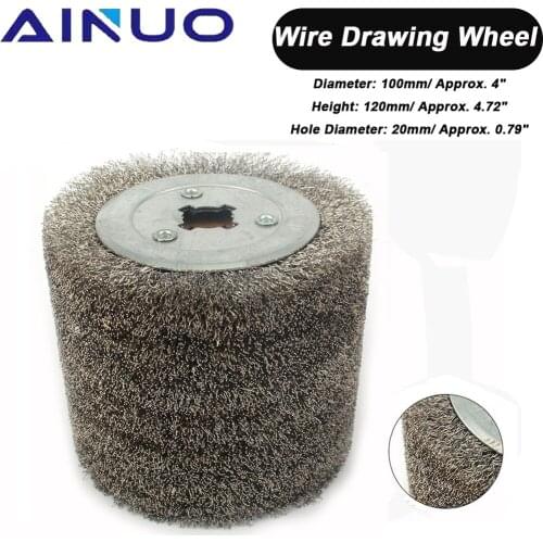 Stainless Steel Wire Brush Wheel Wood Open Paint Polishing Deburring Wheel Polishing Grind Buffer Wheel 100*120mm