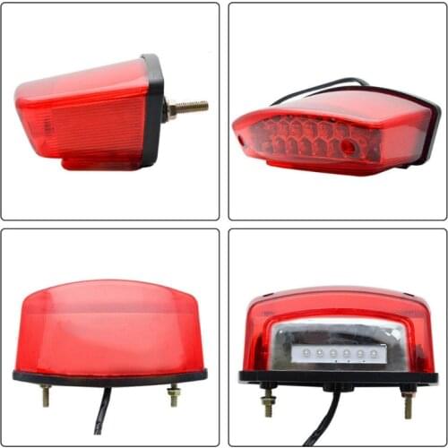 Universal 12V Motorcycle License Plate Light Red Tail Rear Light Brake Stop Lamp