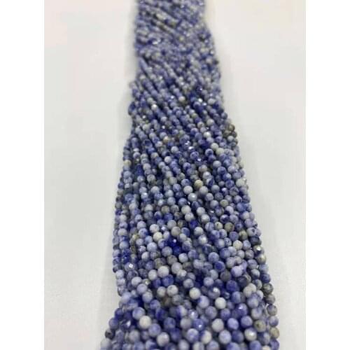 AAA natural blue point cut 2mm / 3mm / 4mm gem jewelry DIY boutique 38cm long