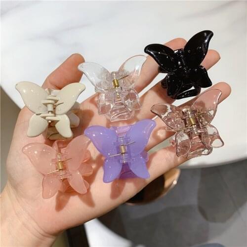 1PC Woman Butterfly Resin Hair Claws Girls Romantic Hairpin Sweet Hair Ornament Clip Trendy Acrylic Hairclaw Hair Accessories