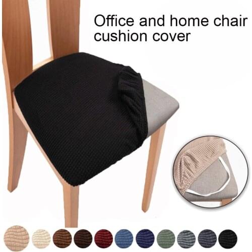 Jacquard Spandex Dining Room Chair Seat Covers Dust-proof Removable Elastic Stretch Cushion Covers For Upholstered Dining Chair