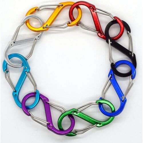 1/2/3/8 PCS Multicolor Spring hook Aluminum Alloy Carabiner Outdoor Backpack Camping Keychain Lock Buckle Snap Clip Tools