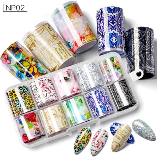 MEET ACROSS 10 Rolls Nail Foil Stickers Flowers Butterflies Pink Spring Summer Theme Transfer Decals Paper Nail Art Decorations