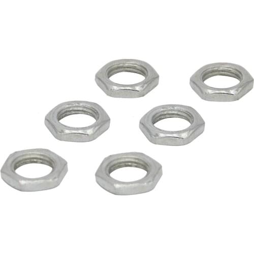15pcs M12 M12*1.25*9.5 M12x1.25x9.5 ID*Pitch*Thickness White Zinc Plate Galvanized Carbon Steel Fine Thread Hex Hexagon Thin Nut