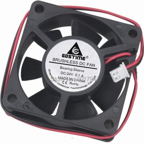 2 Pieces LOT Gdstime DC 6cm 60mm x 20mm 6020 24V 2Pin Brushless DC Cooling Fan