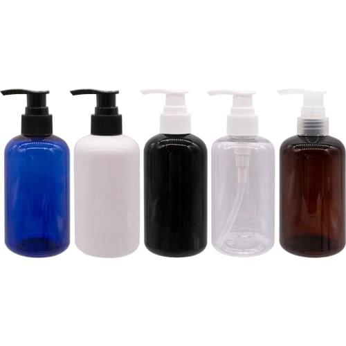 250ml 24Pcs Empty Plastic Bottle Lotion Shampoo Container With Pump PET Transparent Bottles Used For DIY Lotion Cream