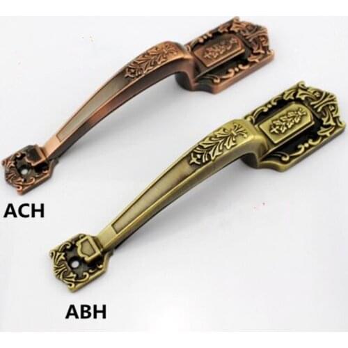 280mm vintage unfold install wooden door handle bronze double acting door handle antique copper gangway door Invisible door pull