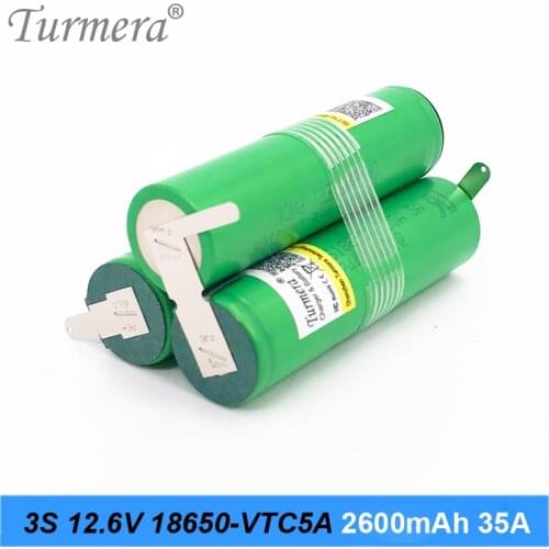 3s 18650 Battery Pack US 10.8v 12.6v 18650vtc5a 2600mah Battery 35a Soldering Battery for Screwdriver Tools Battery Customized
