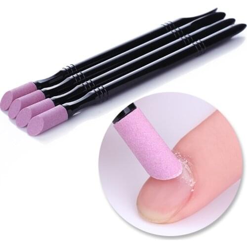 5Pcs Quartz Stone Scrub Nail Cuticle Remover Dead Skin Pusher Trimmer Pick Nipper Clipper Pedicure Polish Pen Nail Art Tool