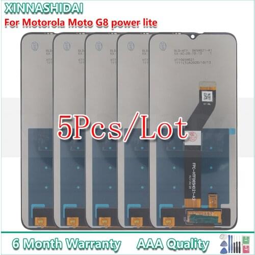 5 Pcs LCD Display For Motorola Moto G8 Power Lite XT2055-2 LCD Display Touch Screen Assembly Replacement