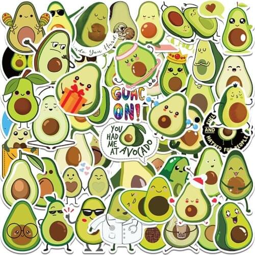 50Pcs/Pack Avocado Stickers DIY Scrapbooking Diary Graffiti Nice Gift Laptop Suitcase Decoration Stickers Self Adhesive
