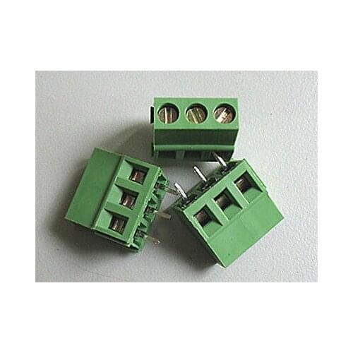 50 pcs 3 Pin Screw Terminal Block Connector 5mm Pitch G