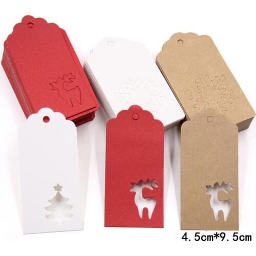 50PCS Multi Style Kraft Paper Tags Handmade DIY Crafts Hang Tag Gift Wrapping Supplies Labels For Christmas Favors