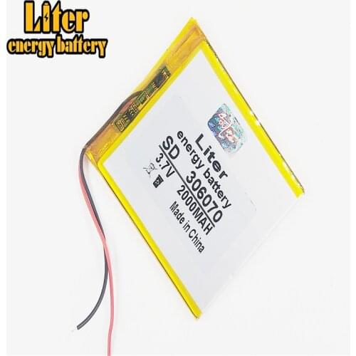 3.7V 2000mAh 306070 Lithium Polymer LiPo Rechargeable Battery cells power For PAD GPS Vedio Game E-Book Tablet PC Power Bank