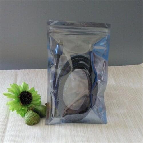 100Pcs/Lot Antistatic Aluminum Storage Bag Zip Lock Resealable Anti Static Pouch for Electronic Accessories Package ESD Bags