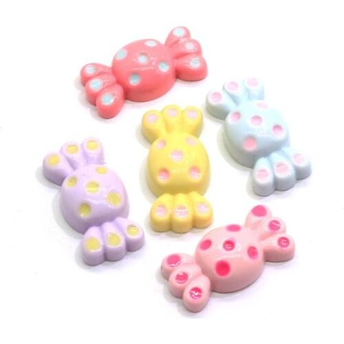 Assorted Resin Flatback Polka Dot Candy Cabochons Kawaii Lifelike Candies Charms Miniature Dollhouse Food Cabochons