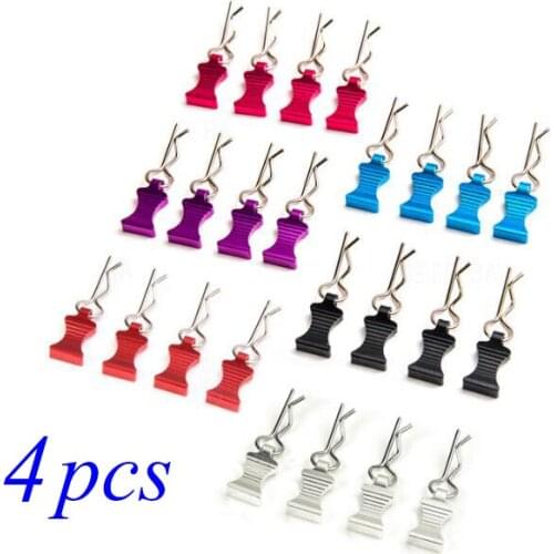 Free Shipping 4PCS 1/10 1/8 RC Car Housing Clip Car Body Shell Clips Pins R Clamps Spare Part For RC Car Model