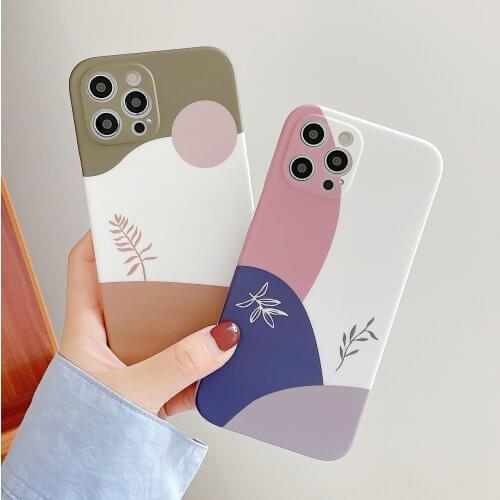 Artistic Abstract Geometry Phone Case For iPhone 11 12 mini Pro Max XS Max X XR 7 8 Plus SE Soft Silicone Shockproof Cases Cover