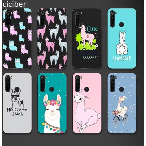 Alpaca Phone Case for Xiaomi Redmi Note 10 9 8 7 8T Pro Mi Note 11 10 9 9T 10T Pro Lite Poco X3 F3 M3 Soft Silicone Black Fundas