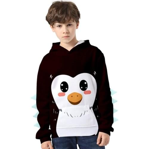 Kids Girls Boys Childrens Clothing Hoodie Hat Bird Duck Cute Fox Printing Cartoon Animal 1-9T