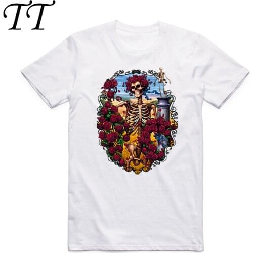 Asian Size Men Women Printing Grateful Dead Fashion T-shirt Summer Casual O-Neck Short Sleeves Steampunk Band T-shirt HCP4145