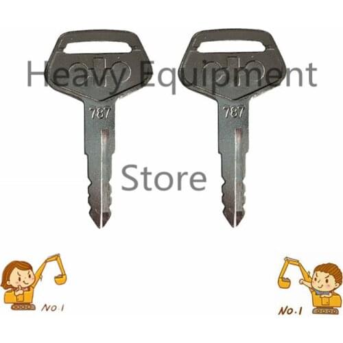 2 PCS 787 Equipment ignition key door lock key fuel tank key for komatsu kalmar dressta sakai