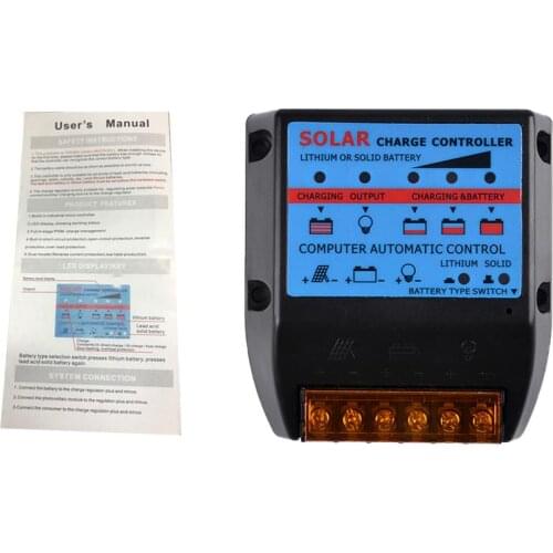 Solar Charge Controller 10A 20A 30A 40A 50A PWM 12V Solar Panel Battery Regulator Build In Timer MCU Controller Adapter