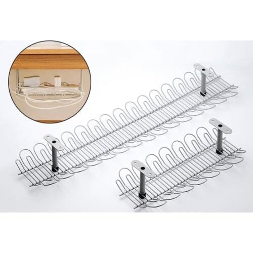 Multi purpose hanging basket Metal Table Bottom Shelf for plug socket Storage rack holder Home Office Desk Cable Wire Organizer