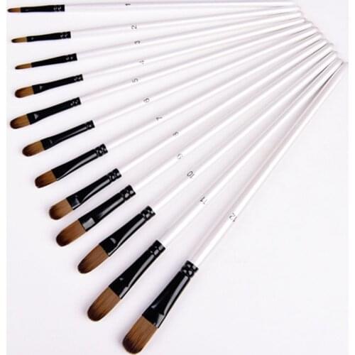 Paint Brushes Set for Art Acrylic Gouache Oil Watercolor Artist Canvas Synthetic Nylon Tips painting supplies 12pcs